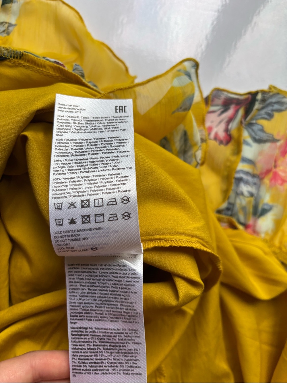Vero moda yellow mustard floral wrap midi skirt ruffle boho cottagecore summer - Picture 4 of 14
